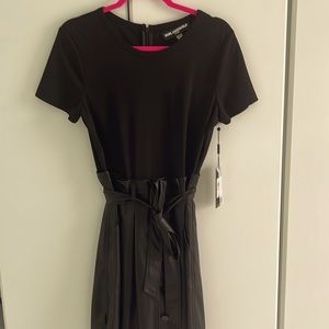 Karl Lagerfeld black/ pu /fabric brand new dress size 10